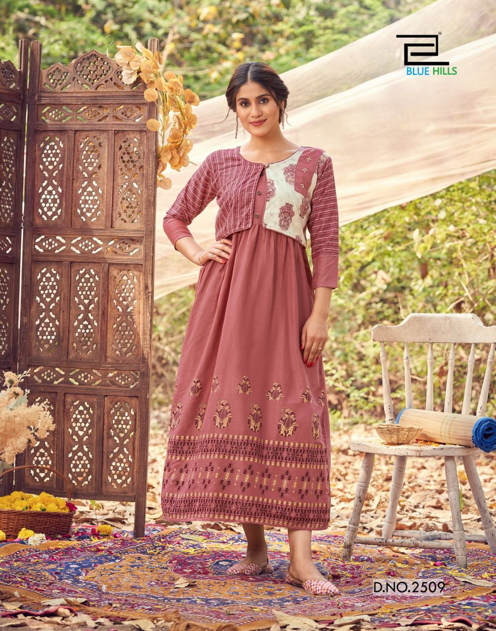 Blue Hills Trend 25 New Exclusive Wear Rayon Printed Kurti With Koti Collection